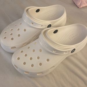 White Platform Crocs